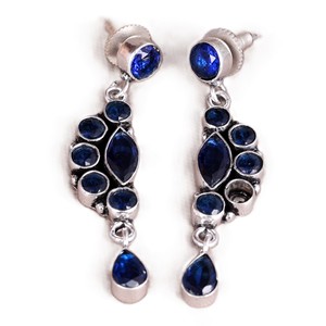 Pendientes de Latón con Forma de Campana, Plateados, con Circonitas Multicolores para Mujer |   Joyería Boho Tribal para Fiesta, Regalo - Product Image 4