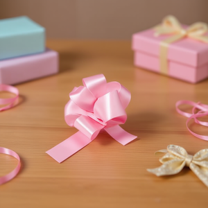 Lazo automático Ilan de 4.5x150 cm, color rosa, para envolver regalos - Product Image 2