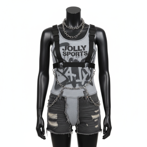 Traje de Baño para Mujer, 200 GSM, Poliéster y Spandex, Tela Elástica, Estampado Grafiti Gris, Diseño de Logotipo Personalizado - Product Image 1