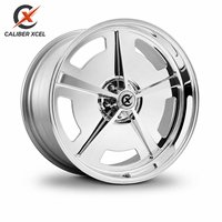 Jantes forgées CALIBER XCEL 2 pièces à large bord, 5 branches, polies miroir, 19-22 pouces, PCD personnalisé