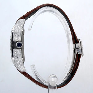 Nuevo Reloj de Pulsera de Lujo con Esfera Blanca y Diamantes Moissanite, Esfera Plateada Personalizada, Estilo Hip-hop, Automático, con Correa de Cuero - Product Image 2