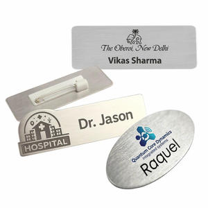 Insignias metálicas personalizadas al por mayor, baratas, con logotipo, de aluminio, con nombre, para fijar con pin. - Product Image 2