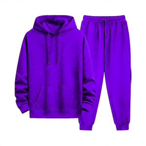 Conjunto Deportivo Unisex con Capucha Negra, Sudadera Informal de Algodón y Pantalones Deportivos de Manga Larga, Color Sólido, con Cordón, para Otoño - Product Image 5
