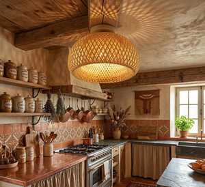Handwoven Bamboo <b>Ceiling</b> Light Nordic Style Flush Mount Lamp Living Room Natural Woven Lighting Eco Friendly Supplier - Product Image 5