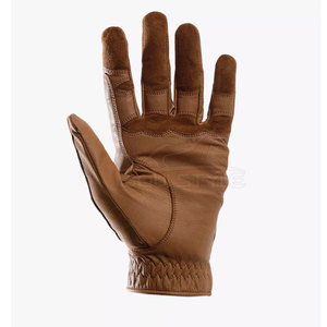 Horse Riding <b>Gloves</b> Brown Lightweight Perforated Summer Equestrian <b>Gloves</b> Comfortable Fit Custom Design OEM Mens Riding <b>Gloves</b> - Product Image 3