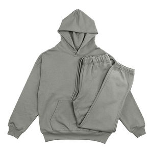 Winter Streetwear Reversible Lightweight Breathable Plus Size Tracksuit Hooded Drawstring <b>Jacket</b> Jogger Set Polyester/Cotton - Product Image 1