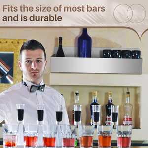 Estante de Lujo para Licores y Botellas de Acero Inoxidable con Doble Riel Deslizante para Cocina, Bar, Restaurante - Ecológico y Reutilizable - Product Image 4