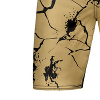 Shorts de bain décontractés pour hommes à séchage rapide, motif craquelé, taille élastique, motif noir et or, shorts de sport