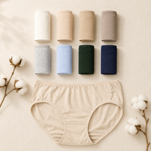 Slip Bikini da Donna in Cotone 100% a Vita Bassa, Traspirante e ad Asciugatura Rapida per Uso Quotidiano - Product Image 1