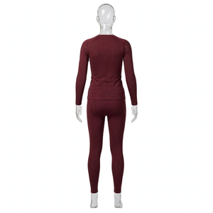Ropa Deportiva para Hombre, Color Borgoña, Manga Larga, de Secado Rápido, Transpirable, de Primera Calidad, para Gimnasio, 2 Piezas, para Entrenamiento Físico - Product Image 5