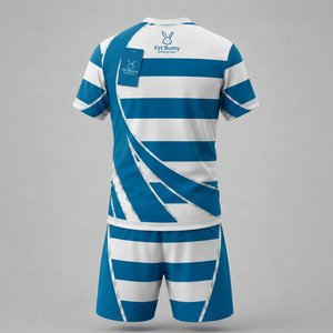 Conjunto de uniforme de rugby hecho con materiales transpirables, diseño de ajuste atlético y soluciones de branding de equipo de calidad profesional. - Product Image 5