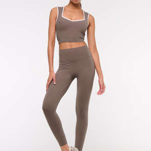 Wholesale Price Custom Logo Gym Fitness Yoga Sets Woman Yoga Leggings With Tops Yoga Two Piece Workout Set for Women - Product Image 1