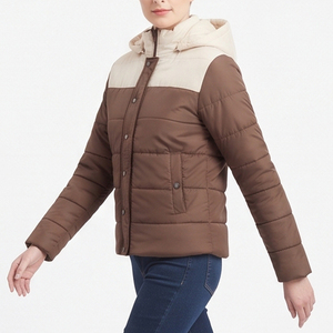 Chaqueta informal con capucha para mujer, abrigo acolchado de alta calidad, abrigo con botones y cremallera para mujer - Product Image 2