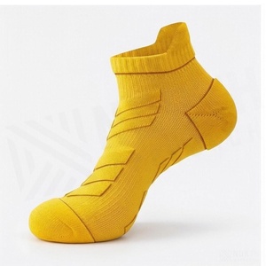 Yellow Ankle <b>Socks</b> <b>Breathable</b> Knitted Running <b>Socks</b> for Adults Solid Color Sport Wear - Product Image 3