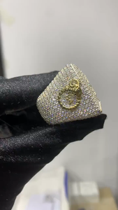 Custom Moissanite Championship <b>Mens</b> <b>Ring</b> Yellow Gold Iced Out Statement <b>Ring</b> Hip Hop Luxury Jewelry Gift - Product Image 2