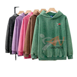 Sudadera con capucha vintage para hombre, 330 g/m², efecto desgastado por el sol, sin cordón, calidad E, gris lavado ácido, primavera-otoño 2026, venta al por mayor - Product Image 6