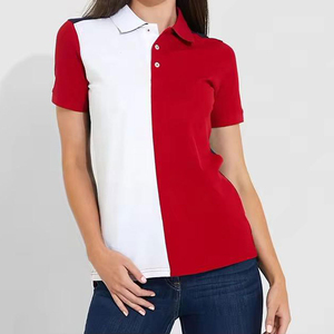 Best Selling Quick Dry <b>Women</b> Polo <b>T</b> <b>Shirt</b> Breathable Causal Wear Color Blocked Short Sleeve Casual Red <b>White</b> Woman Polo <b>T</b> <b>Shirt</b> - Product Image 2