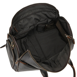 Sac à vêtements en cuir avec poignée, fermeture éclair, style fourre-tout, doublure en polyester marron, capacité 20L, pour voyage d'affaires - Product Image 4