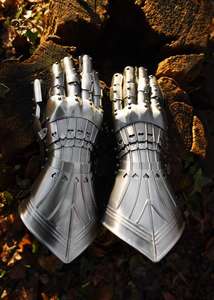 Guantes de Acero Premium con Acabado Antiguo Náutico Plateado/Dorado, Accesorios de Metal Pulido para Disfraces, Teatro y Decoración del Hogar - Product Image 5