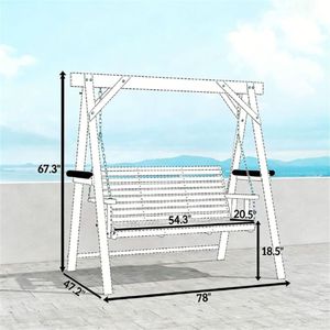 Altalena da Giardino in Legno Naturale con Supporto per Veranda, Terrazza o Giardino - Product Image 5