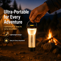 Senter LED Mini Tipe-C untuk Camping dengan Tripod/Lampshade, 2 Mode, 200Lm, Tahan Air IP54, Dapat Diredupkan, Jangkauan 10m, untuk Penggunaan di Rumah dan Camping