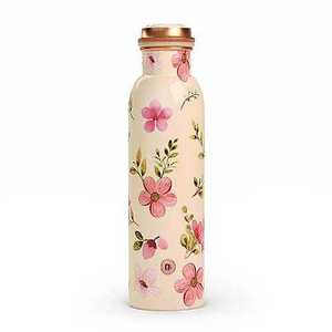 Bouteille en cuivre imprimée style marbre moderne, très vendue, avec couvercle, gourde portable pour voyage - Product Image 3