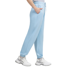 Pantalon de survêtement décontracté pour femme, bleu ciel, coupe droite, taille haute, ajusté, respirant, en mélange de coton, confortable pour le quotidien - Product Image 4