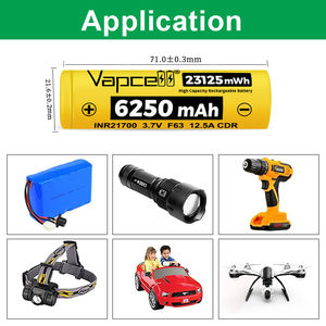 Batterie lithium-ion <span class=keywords><strong>Vapcell</strong></span> F63 <span class=keywords><strong>21700</strong></span> 3.7V 6250mAh 12.5A, la plus grande capacité, emballage industriel pour lampe torche - Product Image 6