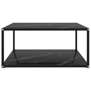 Mesa de centro de vidrio templado negro y acero con recubrimiento en polvo - Product Image 2
