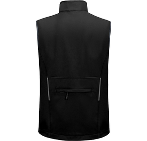 <b>Men's</b> Green Sleeveless Zippered <b>Vest</b> Stand Collar Casual Windproof Outerwear Autumn Solid Color Velour Plus Size Polyester - Product Image 4