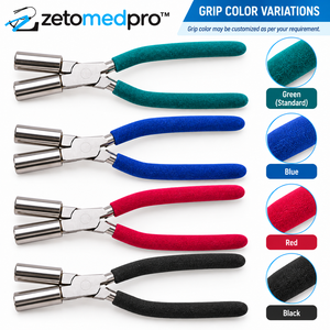 Pince à mandrin extra large ronde 12mm 15mm en acier inoxydable avec poignée en PVC argentée, couleur de poignée personnalisée, 6,75 pouces ZETOMEDPRO - Product Image 5