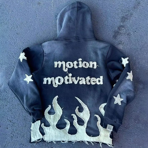 2026 Customized Acid Washed Distressed <b>Pullover</b> <b>Man</b> Hoodie Oversized Boxy Fit Cropped Street Wear <b>For</b> <b>Men's</b> - Product Image 2