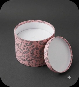 <b>Pink</b> Paisley Cylinder Paper <b>Gift</b> <b>Boxes</b> Reusable Telescope Lid Container Set - Product Image 2