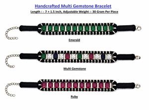 Handcrafted Multi Gemstone <b>Bracelet</b> <b>Adjustable</b> For Men & Women - Product Image 2