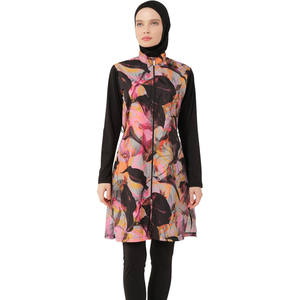 Traje de Baño Burkini Islámico para Mujer, Talla Grande, Transpirable, de Secado Rápido, con Diseño Estampado Frontal y Corte Alto en la Parte Inferior, Top Ventas - Product Image 3