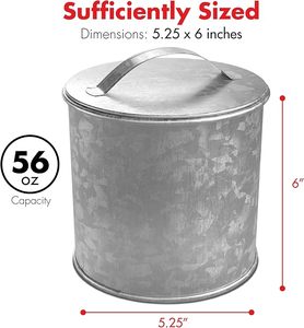 Recipiente de almacenamiento de metal galvanizado de fabricante OEM para la estética de cocinas rústicas y para mejorar la eficiencia de almacenamiento en el hogar. - Product Image 2