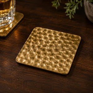 Brass <b>Coaster</b> Set Export Quality Handmade Metal <b>Drink</b> <b>Coasters</b> for Dining Table Kitchen Cafe Restaurant Luxury Home Hotel Decor - Product Image 1