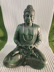FRP Buddha Statue Military Green Color High Quality Material for Living Room Meditation Room Home Garden-Export Quality - Product Image 4