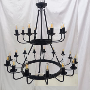 Meilleures ventes américaines en gros : Lustres de mariage et luminaires de plafond de style industriel en fer forgé, design rustique et épuré - Product Image 5