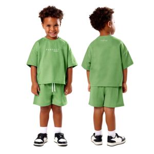 Camiseta y pantalones cortos deportivos de verano para niños, personalizados con impresión 3D, libres de impuestos, cintura elástica, 100% poliéster. - Product Image 5
