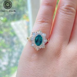 Charm_Jewells Women's 18K <b>Gold</b> Plated Silver Cushion Cut Moissanite <b>Cocktail</b> <b>Ring</b> Flower Prong Setting IGI Certified Luxury <b>Ring</b> - Product Image 6