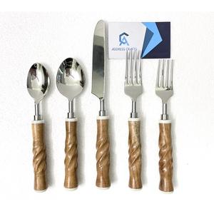 Cubiertos Ecológicos de Acero Inoxidable 18/10 con Mango de Resina, Juego de Cubiertos de Lujo de 5 Piezas, Tenedor, Cuchara, Cuchillo, Vajilla - Product Image 3