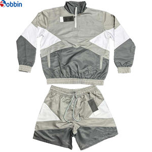 Conjunto Deportivo de Nylon Transpirable y Cómodo, Estilo Hip Hop, Chaqueta Corta con Cierre y Parches con Logotipo Personalizado, Pantalones Cortos Deportivos - Product Image 6