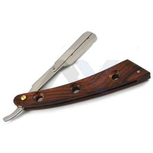 Premium Barber <b>Straight</b> <b>Razor</b> with Solid Wood Handle 3 Hole Design Stainless Steel Shaving <b>Razor</b> for Professional Salon Use OEM - Product Image 3