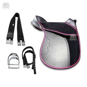 Conjunto de silla de montar sintética de la mejor calidad con cincha de algodón y correa para estribo, silla inglesa de 12 pulgadas, venta al por mayor - Product Image 3