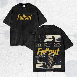 Nueva camiseta retro oversize con lavado especial, de algodón suave, corte holgado, estilo urbano, con estampado gráfico, unisex, informal, para hombre. - Product Image 5