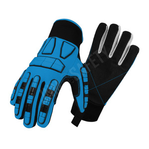 Gants de sécurité en cuir synthétique de qualité supérieure, résistants aux chocs, à l'huile et au gaz - pour travaux de perçage industriels et utilisation mécanique - Product Image 2