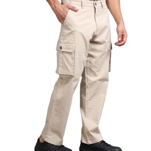 Pantalones de chándal cargo de lona personalizados al por mayor para hombre con bolsillos, pantalones de jogging en blanco para hombre - Product Image 1