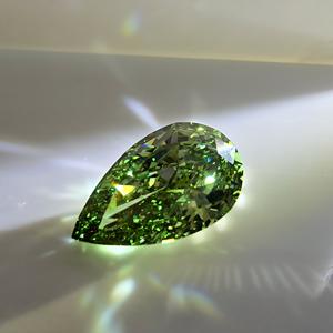 Diamante de Laboratorio de Corte Brillante Modificado en Forma de Pera de 4 Quilates, Color Verde Intenso, VS1, Certificado IGI, Diamantes Sueltos - Product Image 1