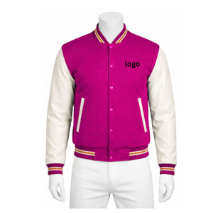 Men varsity <b>jacket</b> Shoulder Cotton breathable fabric long sleeve design stand collar button custom logo printing varsity <b>jacket</b> - Product Image 3